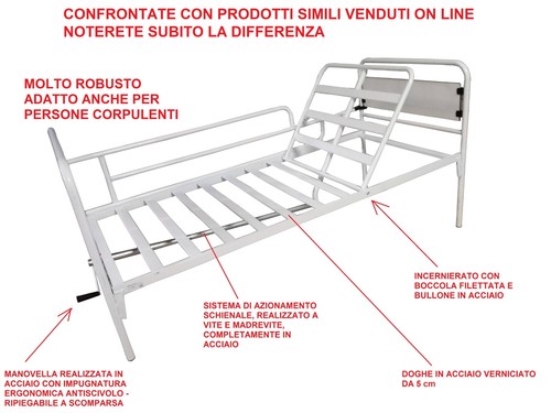 Letto degenza con schienale - letto,